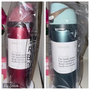 Owala Holiday SET 24 oz FreeSip Wintergreen & Poinsettia - Water Bottles